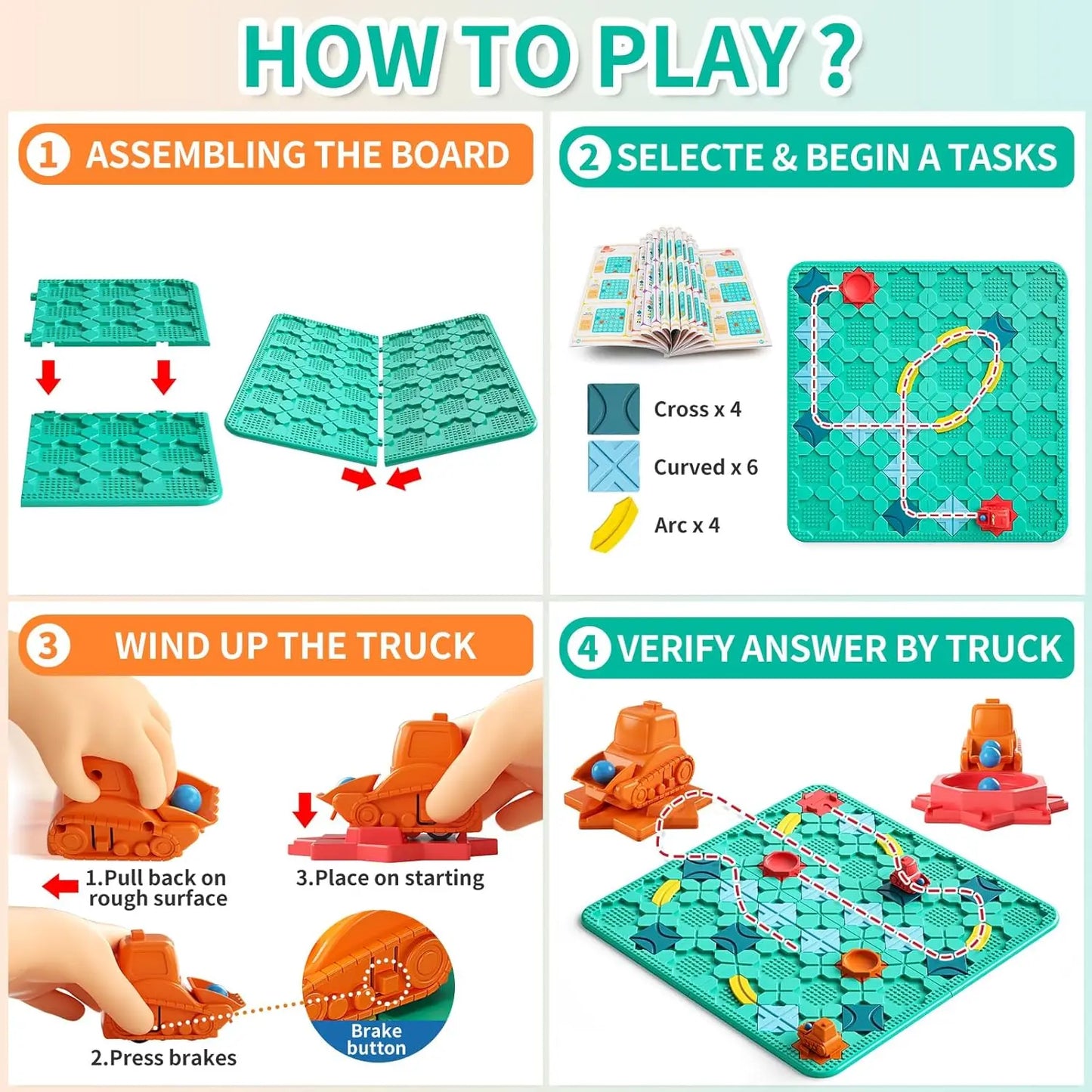 STEM Logical Road Builder Game - Engaging Family Board Game & Educational Brain Teasers for Early Montessori Learning