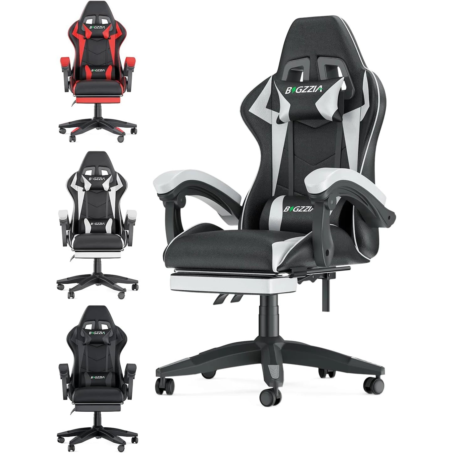 Ultimate Ergonomic Gaming Chair with Adjustable Footrest, Lumbar Support, and Headrest - Perfect for Long Hours of Comfort!