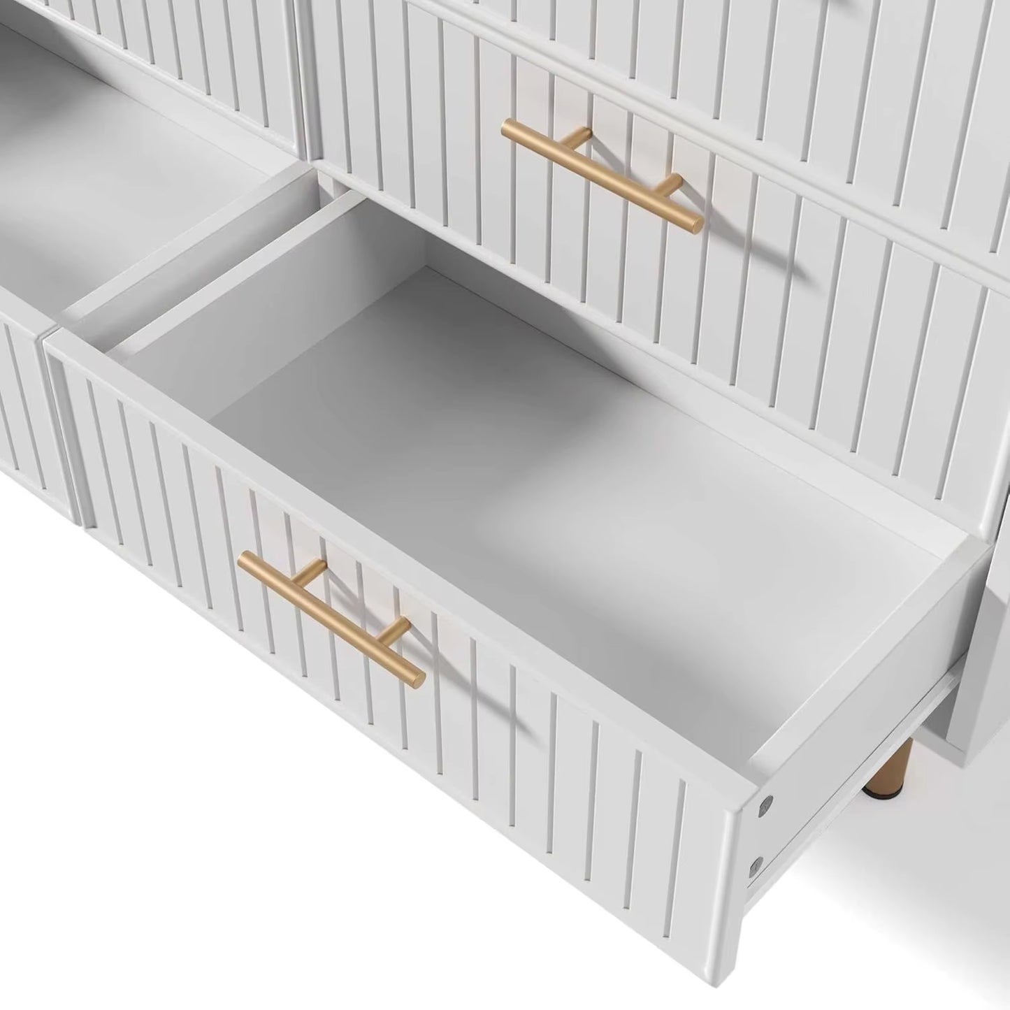 Sideboard Cabinet for Living Room Chest of Drawers with 6 Drawers 40D X 120W X 75H CM (White)