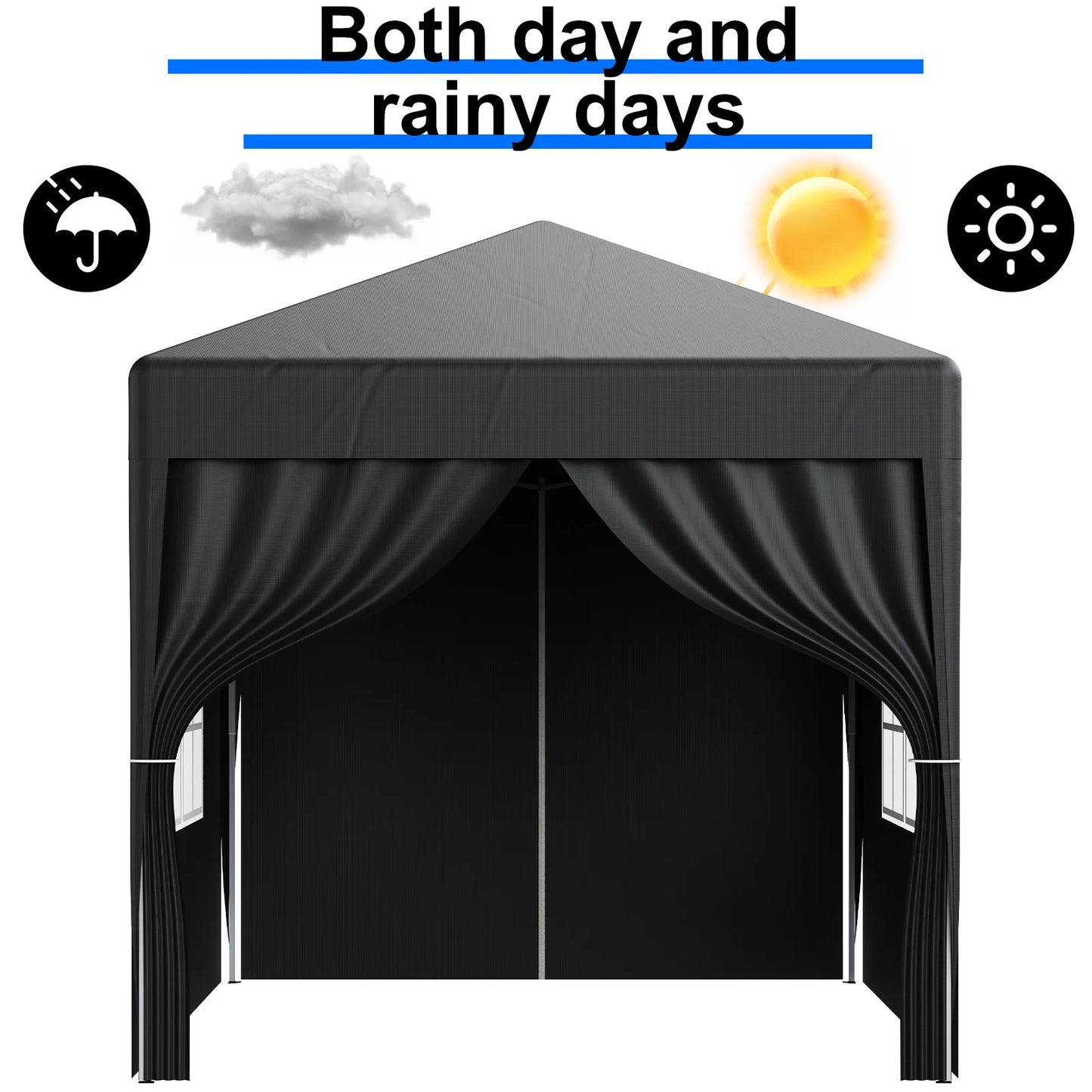 Premium 2x2M Pop-Up Gazebo with Side Walls - Waterproof Steel Frame for Outdoor Events