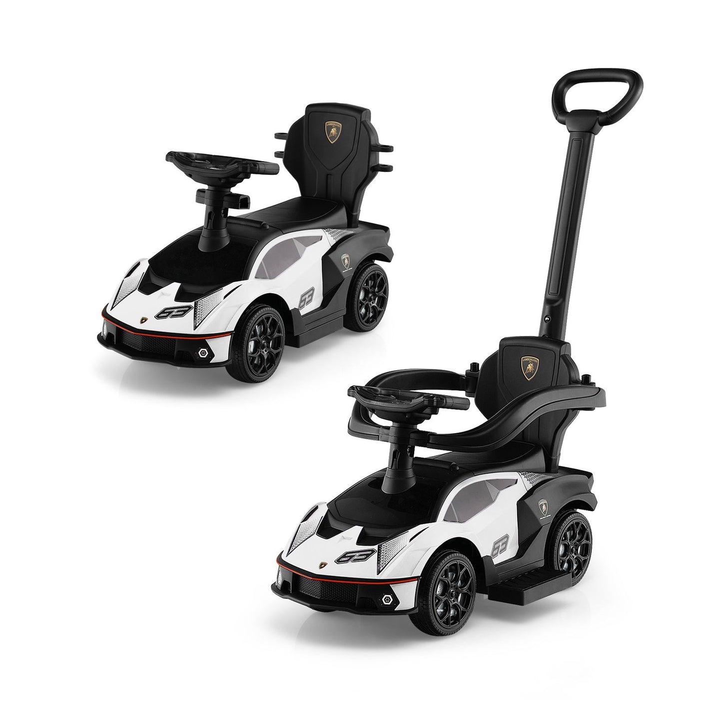 Luxury Lamborghini Ride-On Car for Kids with Convenient Push Handle