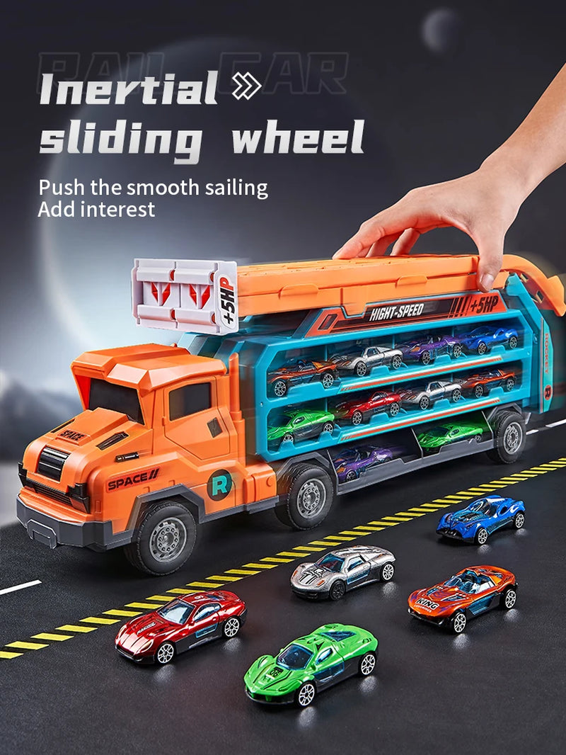 Transforming Coaster Racetrack Car with Rocket Lift - Perfect Gift for Christmas, Thanksgiving, Halloween, New Year, and Birthdays!