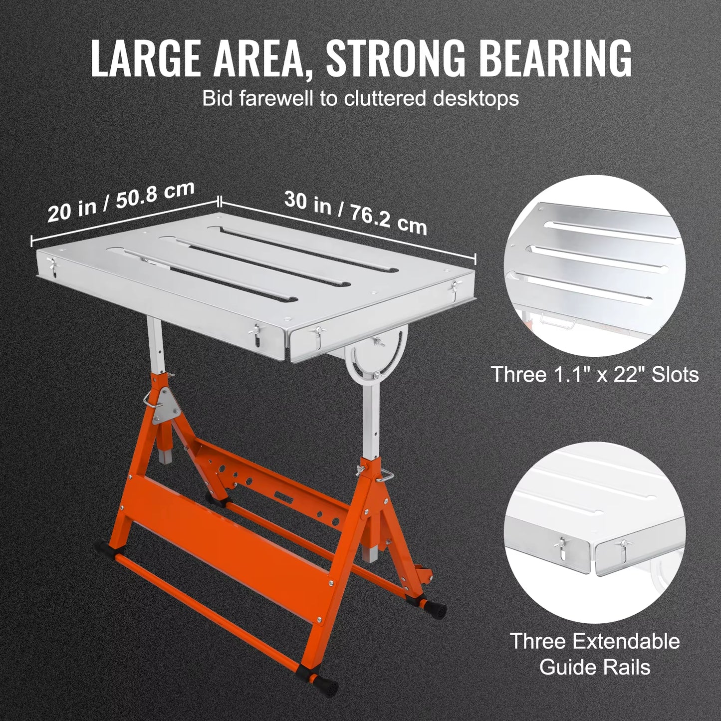 Versatile Foldable Welding Table - Adjustable Height Portable Workbench with Steel Top (18/20/24 Inch)