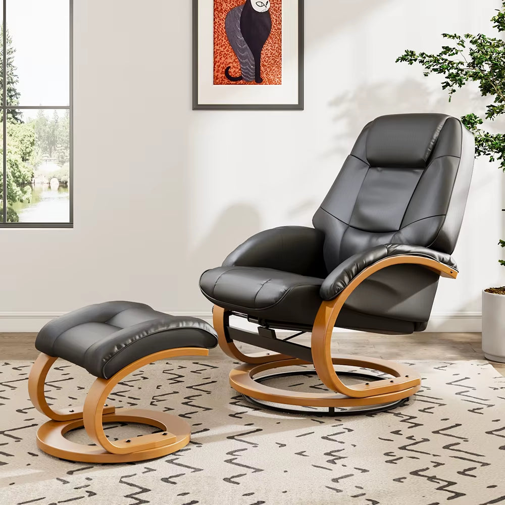 Ergonomic Executive Office Reclining Chair with Footstool for Living Room Bedroom