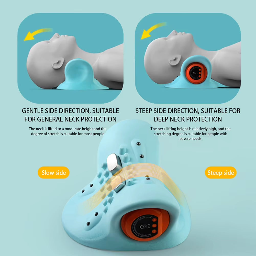 Multifunction EMS Electrotherapy Heating Cervical Ergonomic Acupressure Neck Pillow 