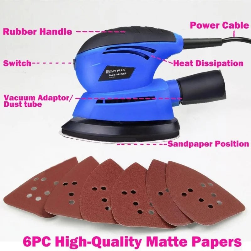 130W Detail Sander Handheld Electric Sander Palm Sander Mouse Sander Small Sanding Machine 