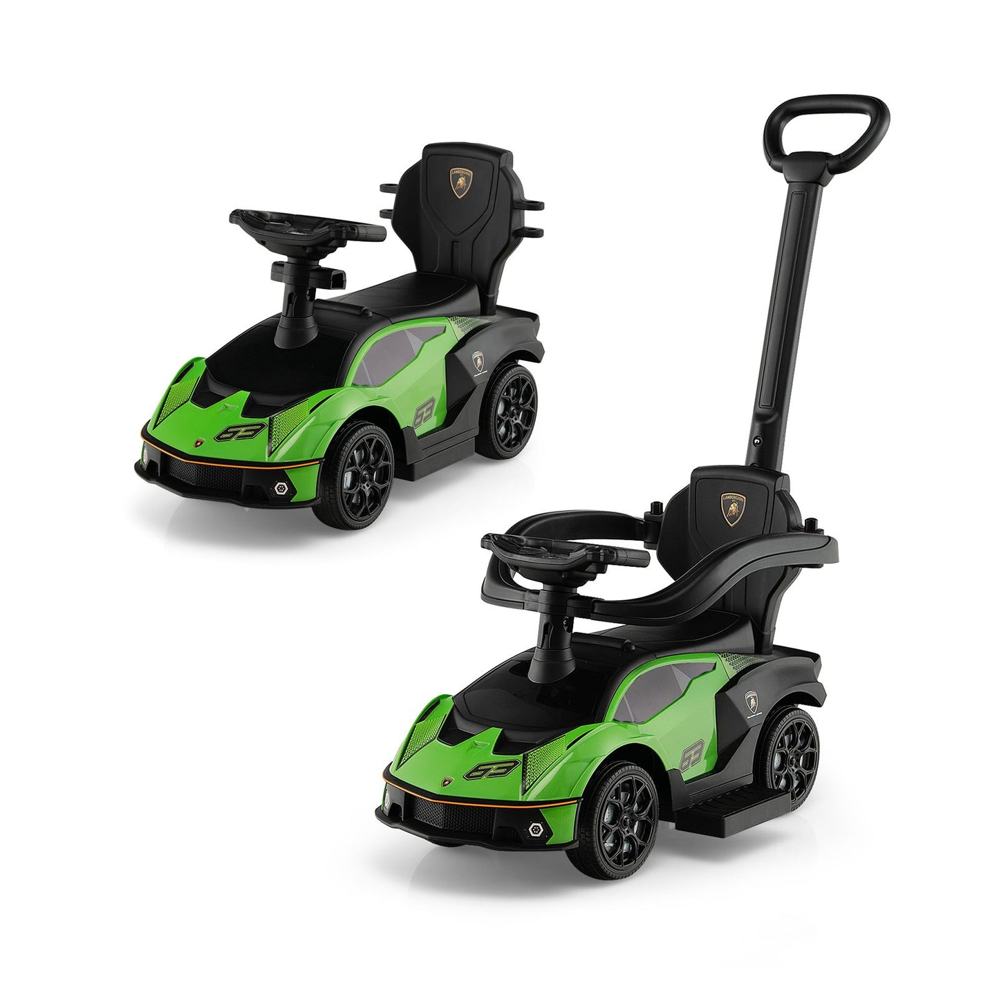 Luxury Lamborghini Ride-On Car for Kids with Convenient Push Handle