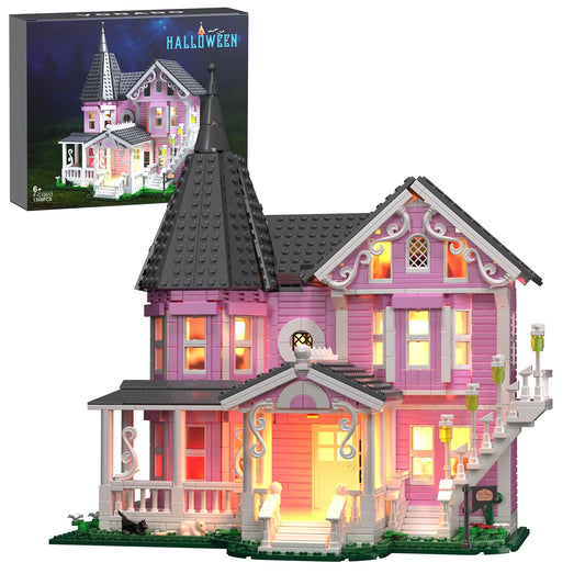 1370PCS Pink Palace Building Block Set Movie Apartment Architecture Model Brick Toys Christmas Gift for Boys＆Girls Kid