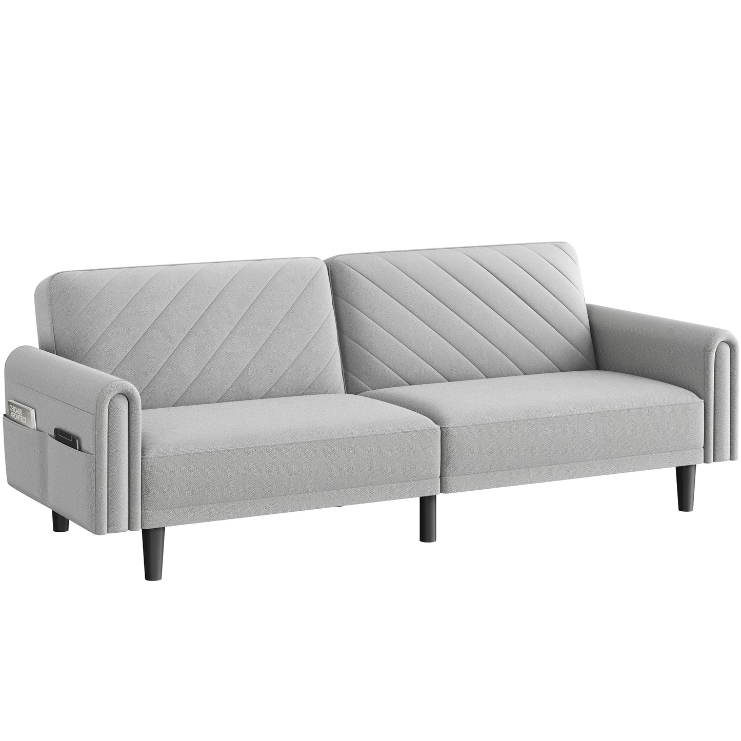 Costoffs Contemporary Sofa Bed Convertible Sofa Futon Couch Fabric 3-Seater Sofa Bed