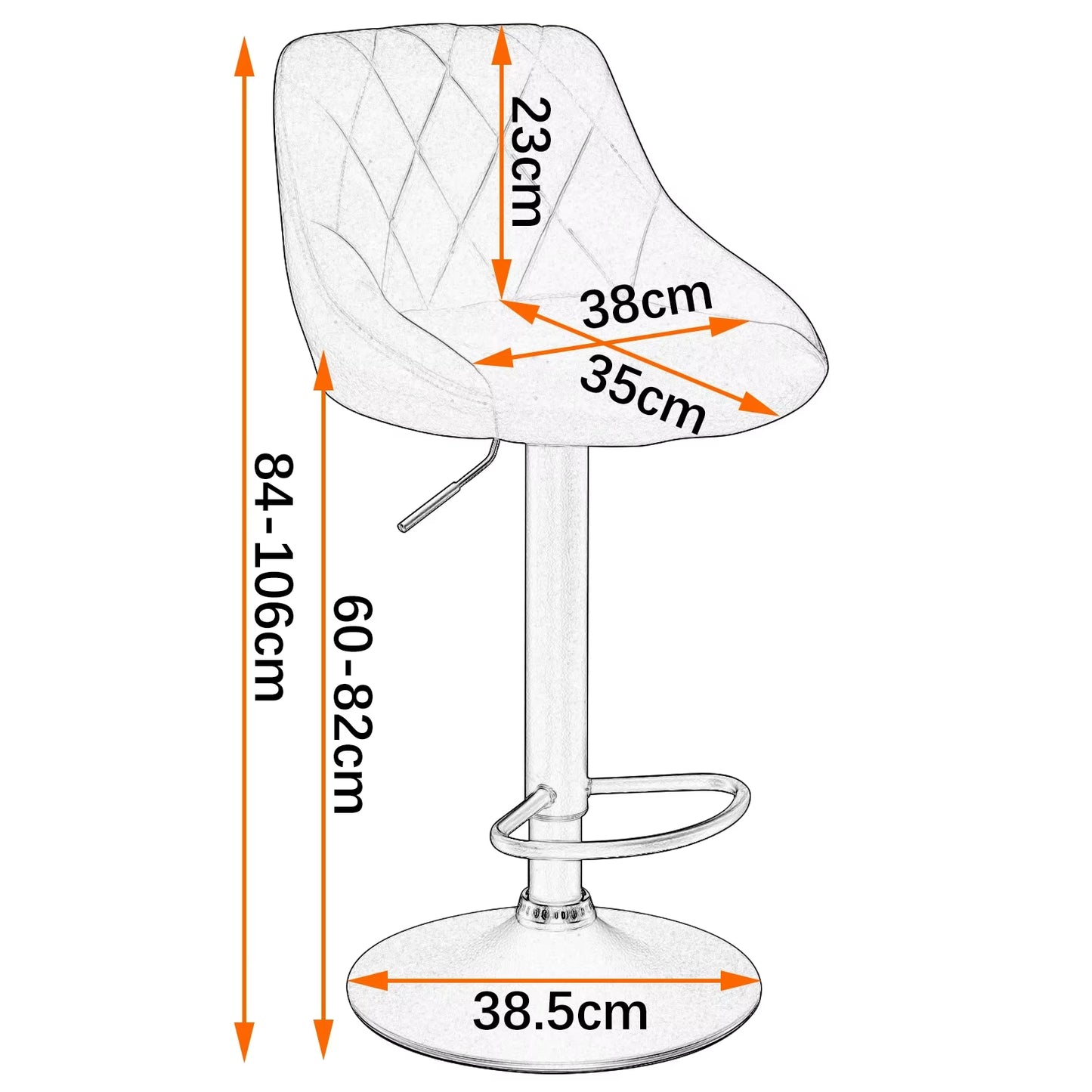 1PC Height-Adjustable Swivel Bar Chair Leather/Velvet Rotating Bar Stool Lifting High Stool with Footrest for Pub Home