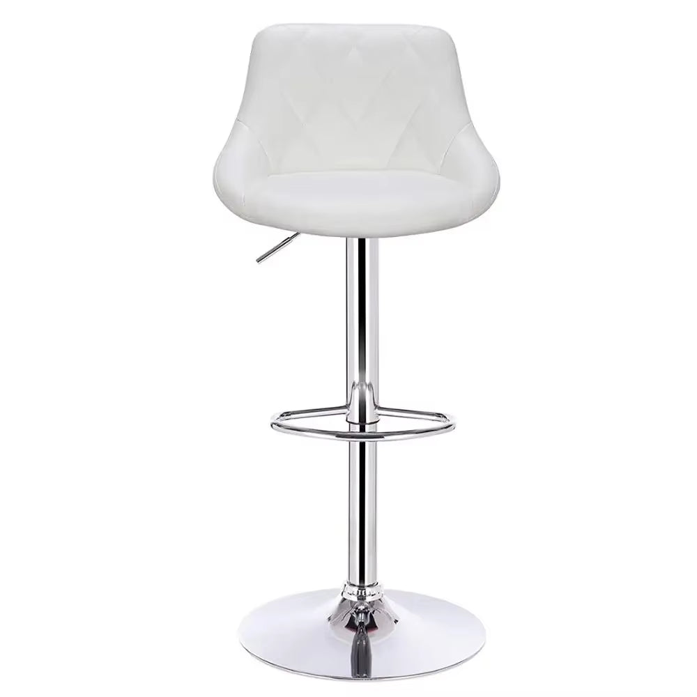 1PC Height-Adjustable Swivel Bar Chair Leather/Velvet Rotating Bar Stool Lifting High Stool with Footrest for Pub Home