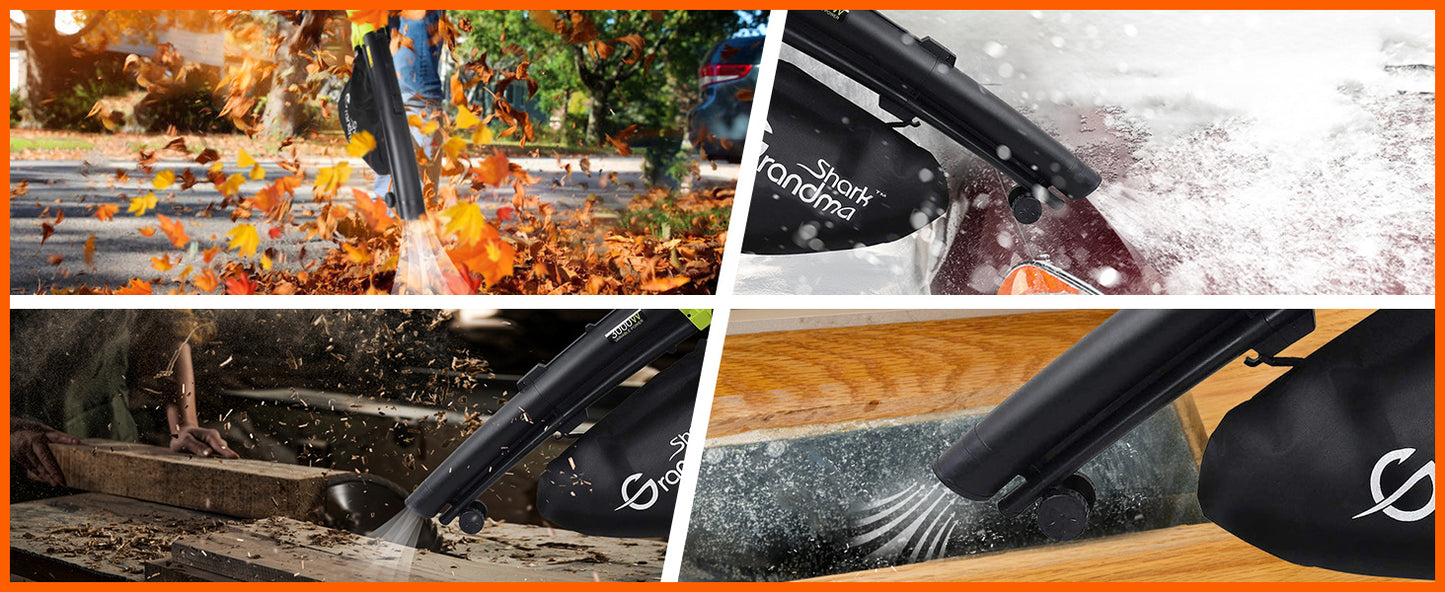 3000W 3 In 1 Leaf Blower, Garden Leaves Vacuum Cleaner