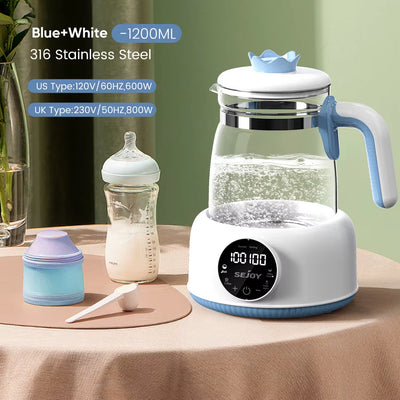 1.2L Baby Electric Kettle Infant Thermostatic Milk Regulator 24 Hours Hot Water Smart Insulation Pot
