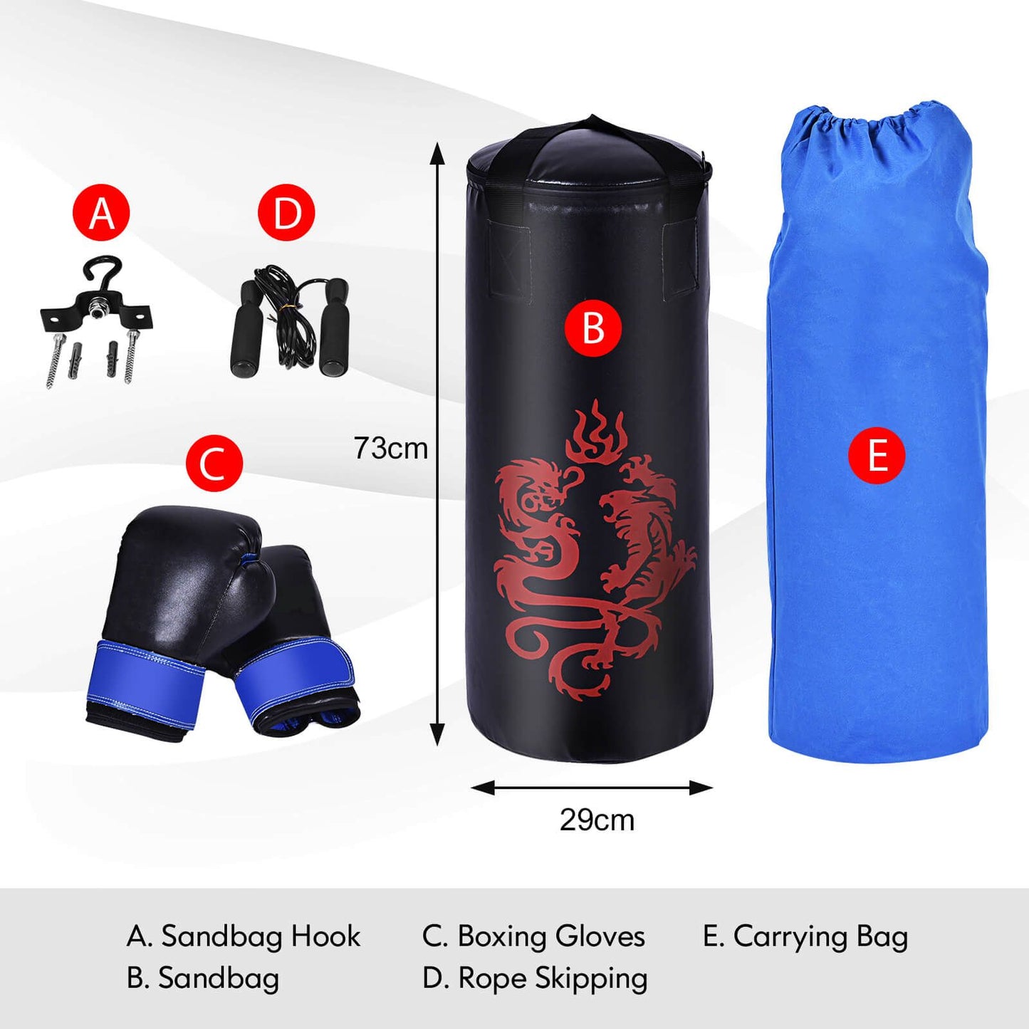 5-Piece Children's Boxing Set with Punching Bag and Gloves