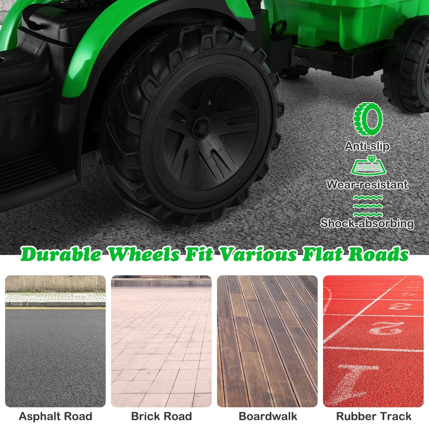 3 in 1 Ride on Tractor and Trailer with Shovel Bucket