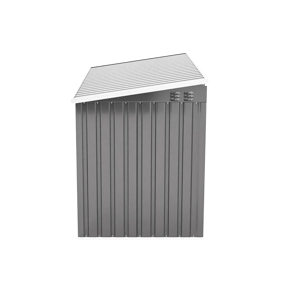 Secure Outdoor Bike Shed – Weather-Resistant Steel Storage for Multiple Bicycles, 210X105X130Cm, Grey, Lockable Doors