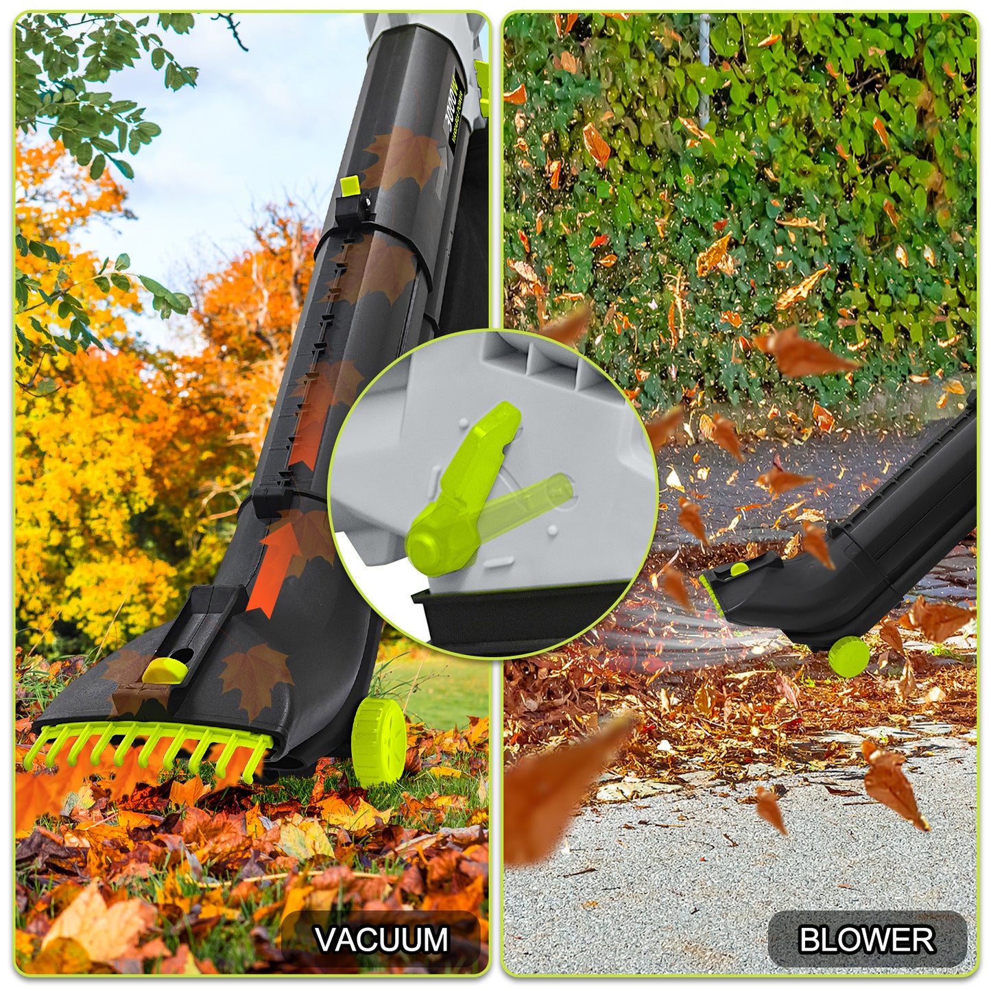 3000W 3 In 1 Leaf Blower, Garden Leaves Vacuum Cleaner