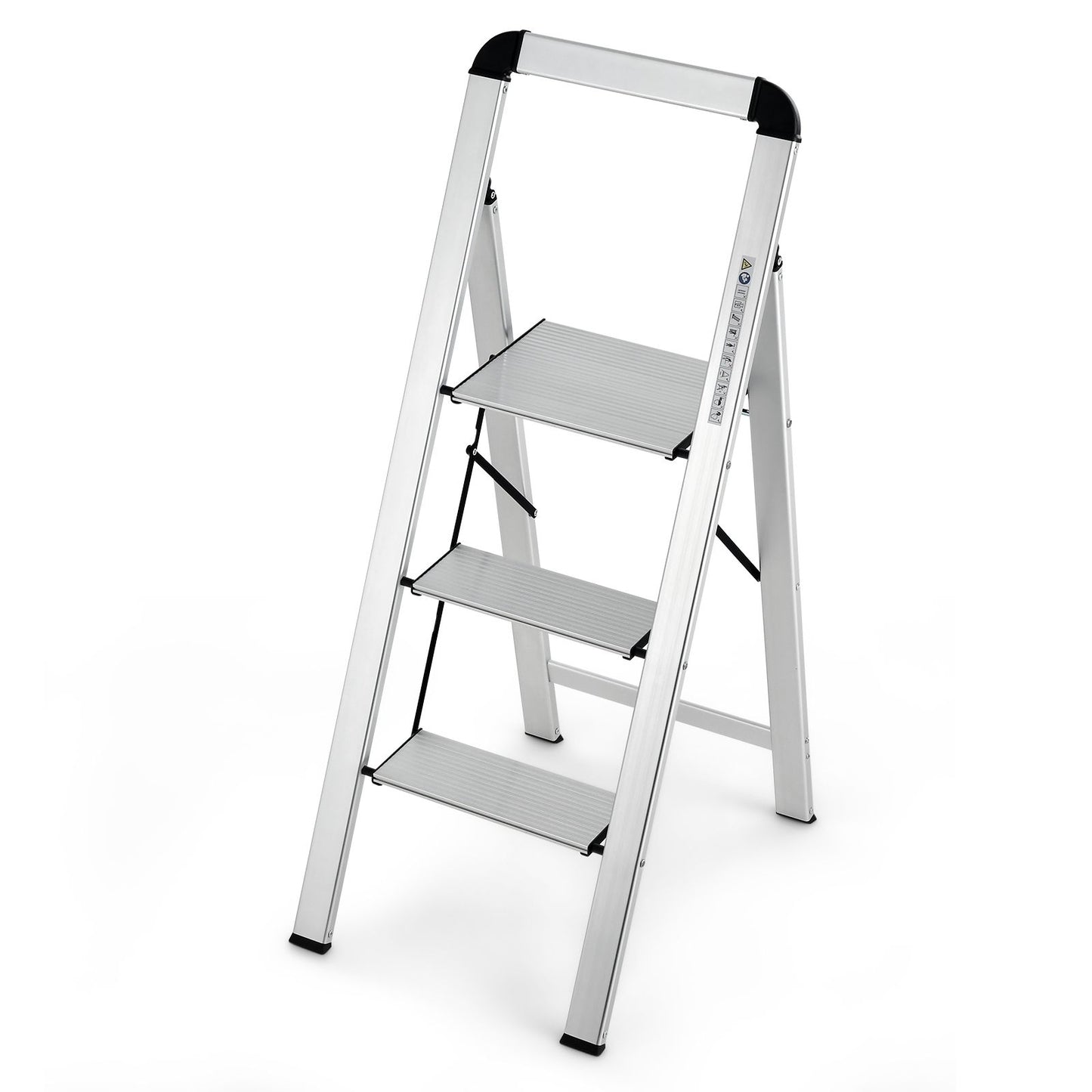 Aluminum Folding Step Stool with Non-Slip Pedal and Footpads