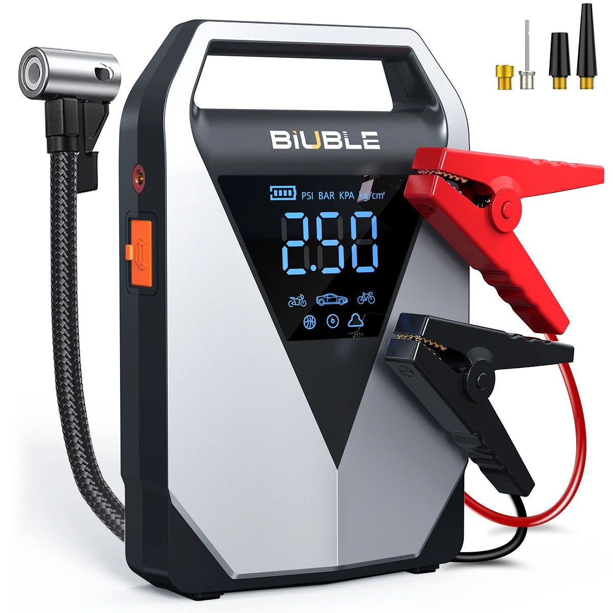 4 in 1 Car Jump Starter Air Pump 150PSI Air Compressor Tire Pump 12000Mah Battery Booster Pack 3000A Car Booster Starting Device