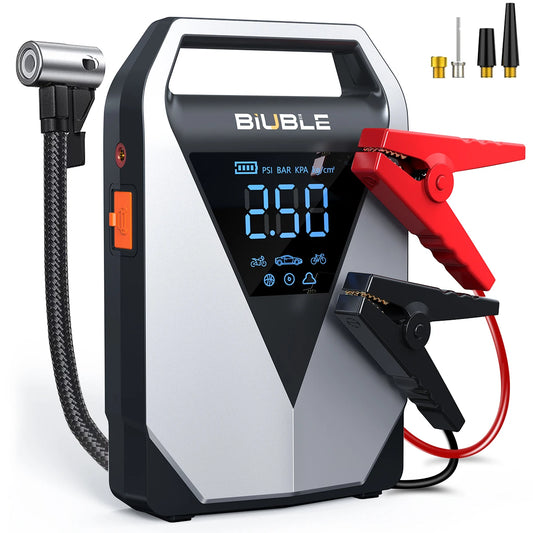 4 in 1 Car Jump Starter Air Pump 150PSI Air Compressor Tire Pump 12000Mah Battery Booster Pack 3000A Car Booster Starting Device
