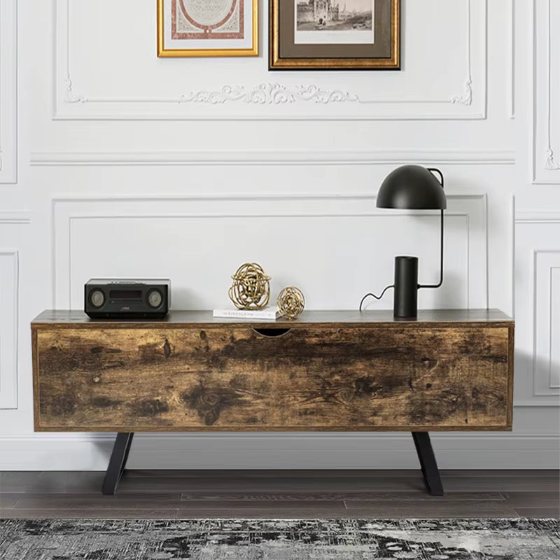 Industrial Wooden Flip Top Storage Bench for Storing Blankets, Pillows