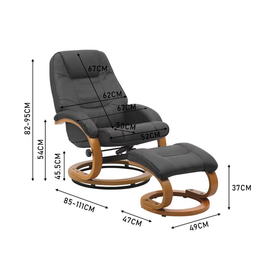 Ergonomic Executive Office Reclining Chair with Footstool for Living Room Bedroom