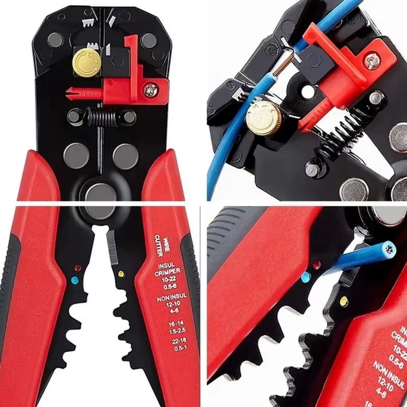 Adjustable Automatic Wire Stripper & Crimper - Multifunctional Hand Tool for Effortless Cable Cutting and Terminal Connections