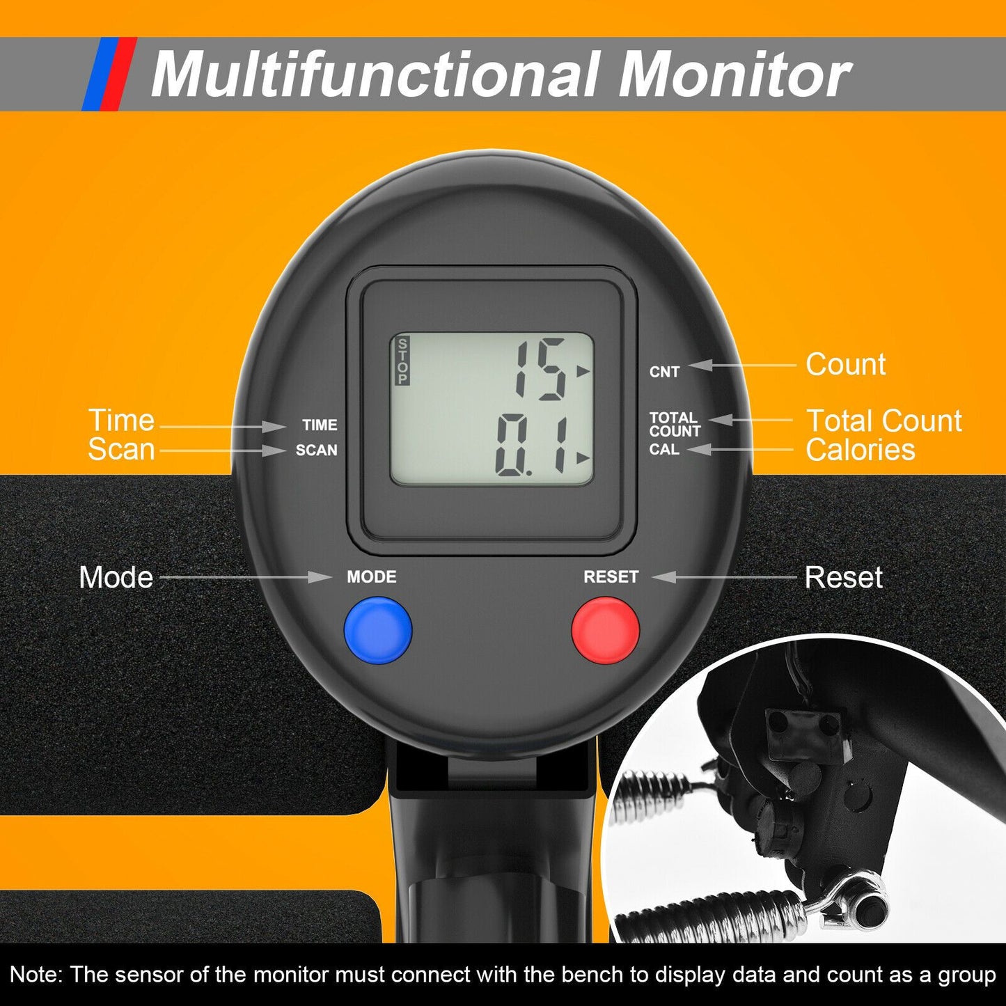 Adjustable Foldable Multi-Workout Weight Bench with LCD Display