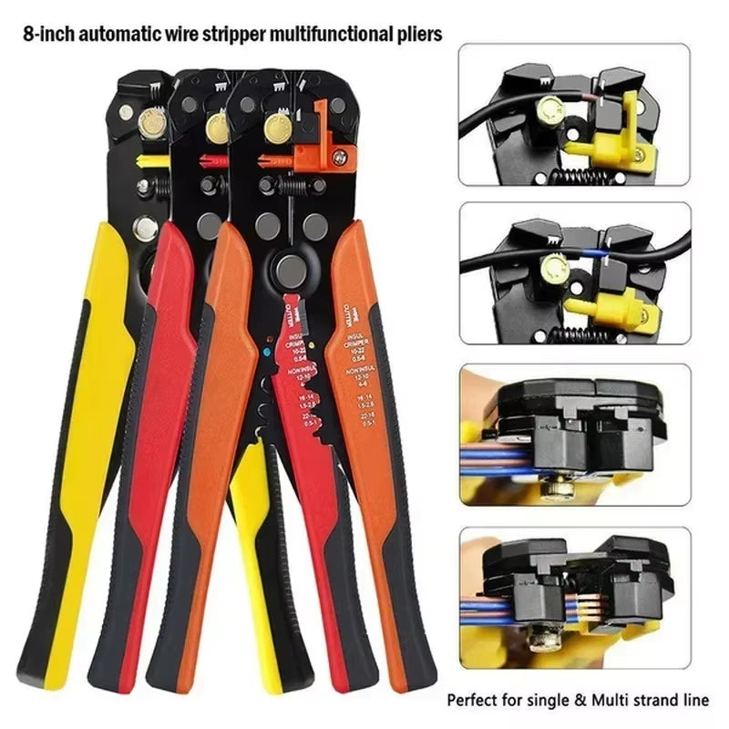 Adjustable Automatic Wire Stripper & Crimper - Multifunctional Hand Tool for Effortless Cable Cutting and Terminal Connections