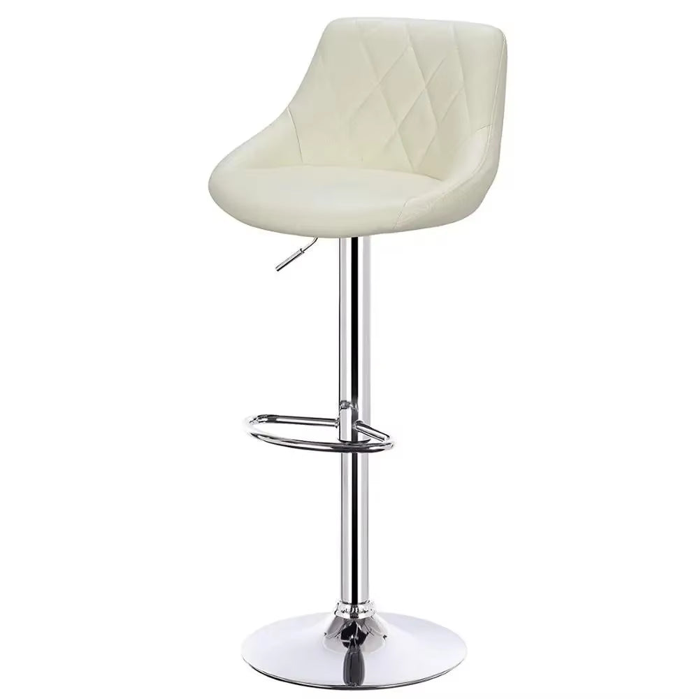 1PC Height-Adjustable Swivel Bar Chair Leather/Velvet Rotating Bar Stool Lifting High Stool with Footrest for Pub Home