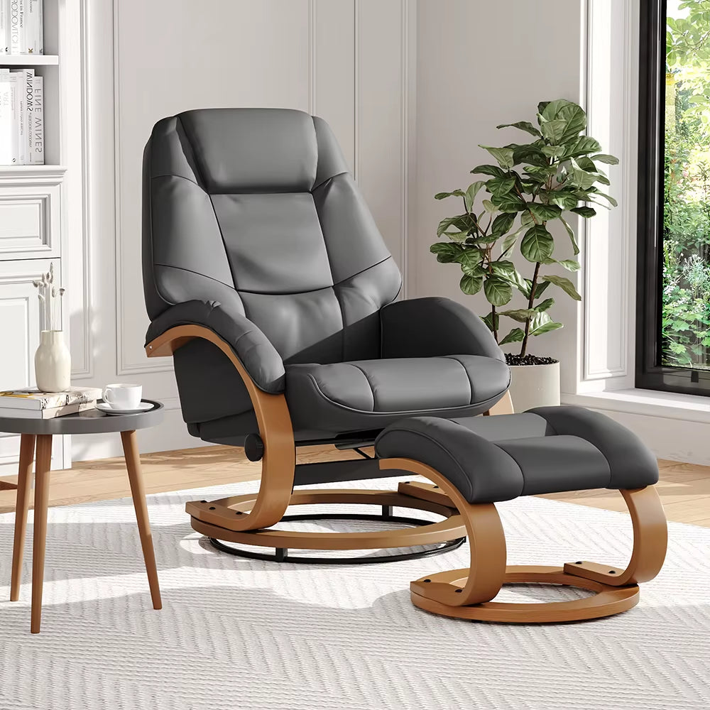 Ergonomic Executive Office Reclining Chair with Footstool for Living Room Bedroom