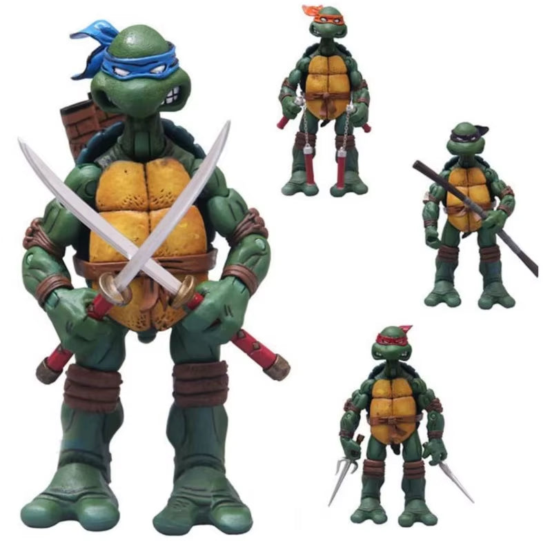 NECA Teenage Mutant Ninja Turtles Anime TMNT Action Figure Collection Doll Model Birthday Gift for Kids 4Pcs/Set
