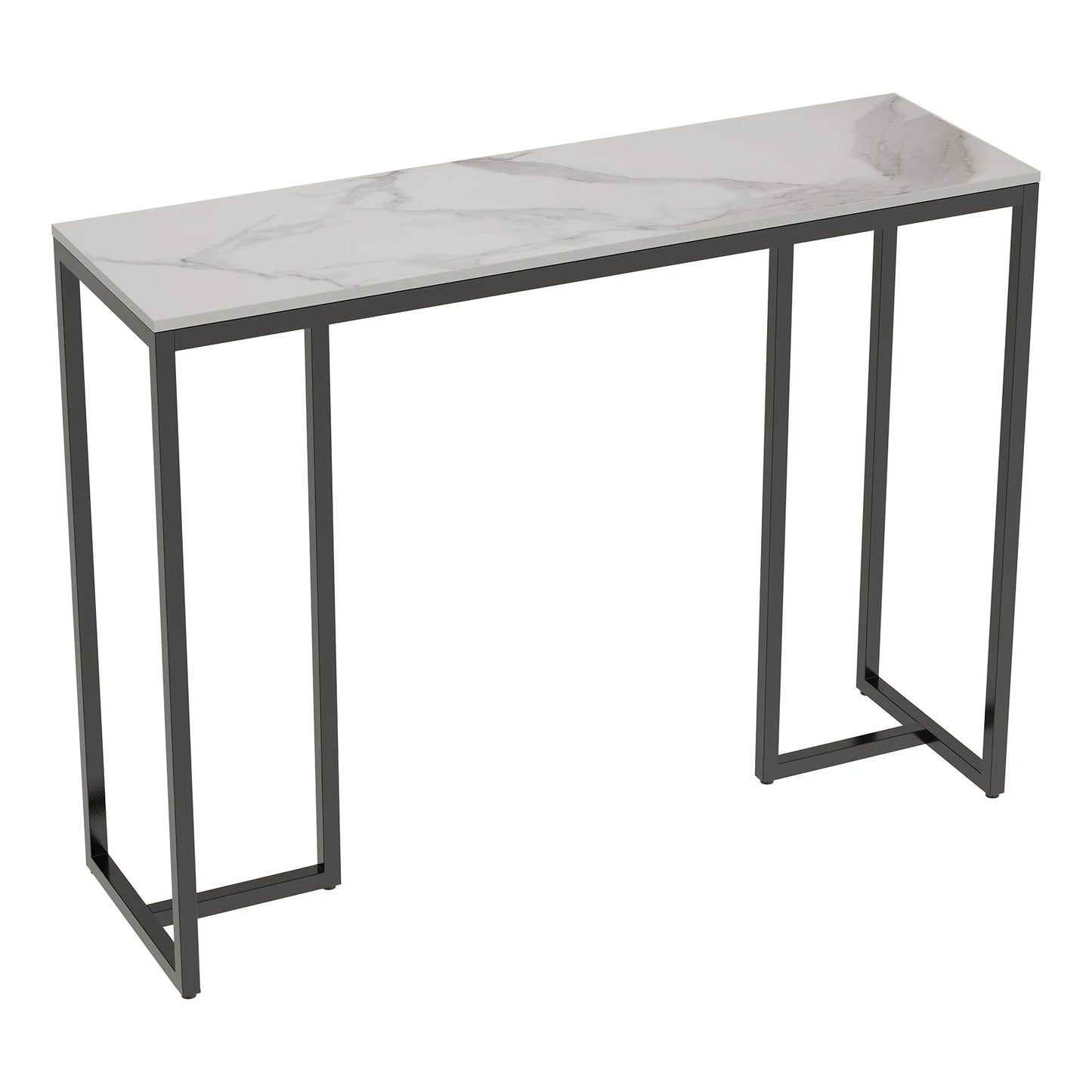 Modern Marble Console Table with Metal Frame for Entryway and Living Room Display