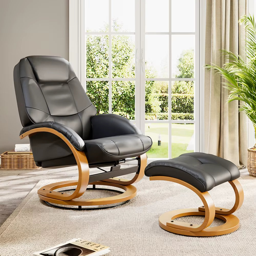 Ergonomic Executive Office Reclining Chair with Footstool for Living Room Bedroom