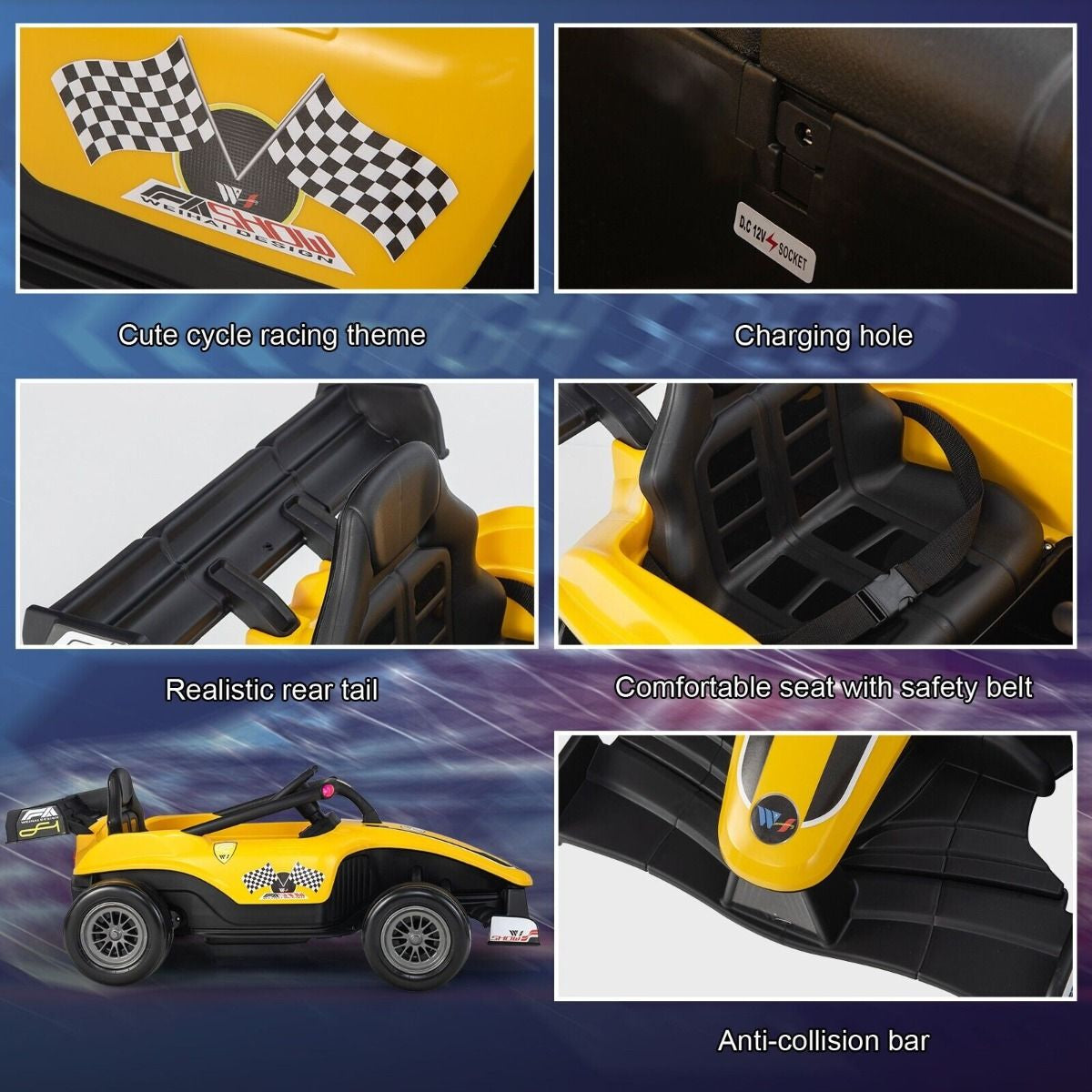 12V Battery Powered Kids Ride on Car with Remote Control and MP3 Music