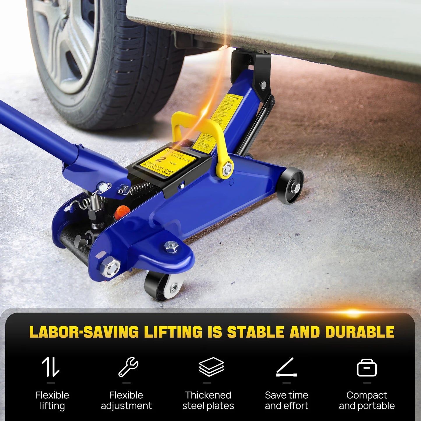 2 Tons Hydraulic Trolley Jack,Crane Lifting Jack Floor Jack Heavy Duty Car Caravan Van Vehicle Stand Lifting Tool Repair