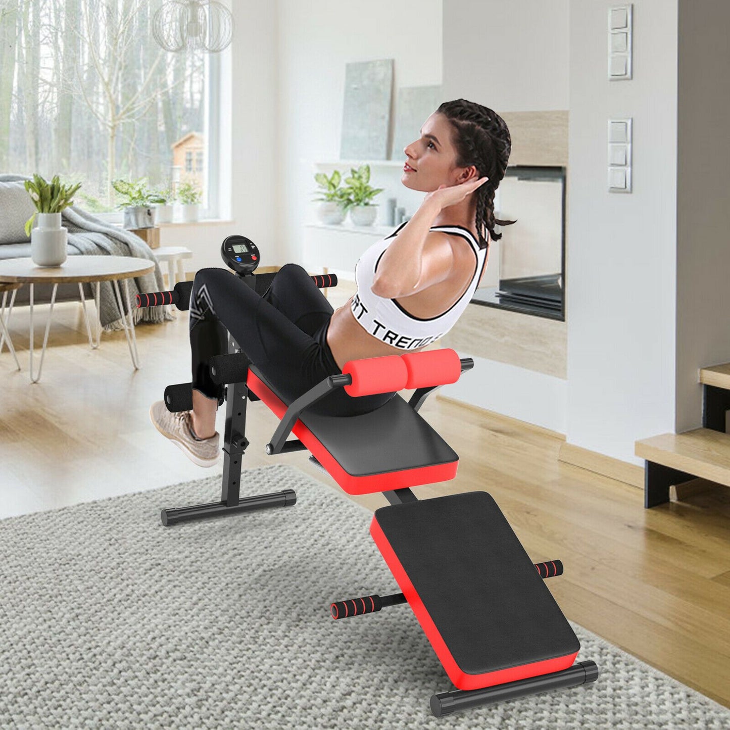 Adjustable Foldable Multi-Workout Weight Bench with LCD Display