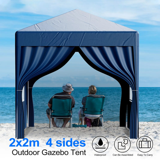 Premium 2x2M Pop-Up Gazebo with Side Walls - Waterproof Steel Frame for Outdoor Events