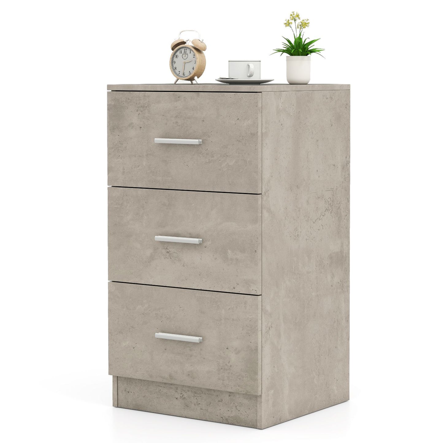 3-Drawer Wooden Dresser Cabinet with Anti-Toppling Device