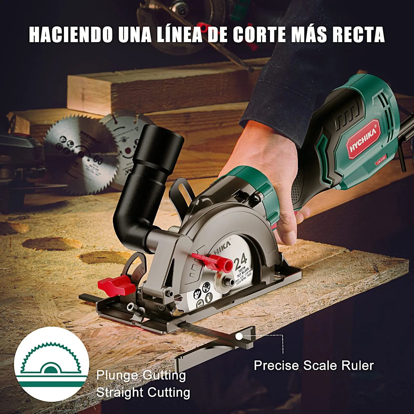 750W Circular Saw with 3 Saw Blades 48Mm Cutting Depth Power Tools for Cutting Wood Soft Metal Tiles and Plastic