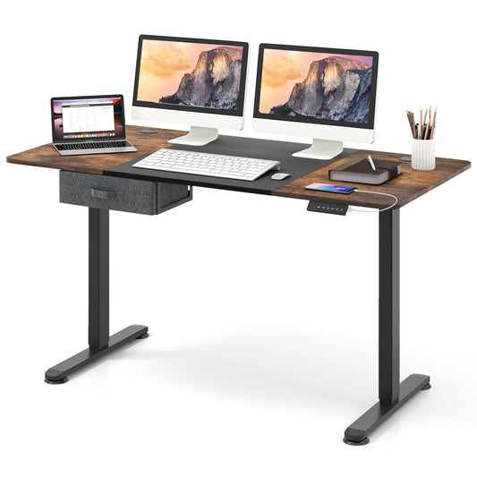 Transform Your Workspace: Electric Height Adjustable Standing Desk with USB Charging Port