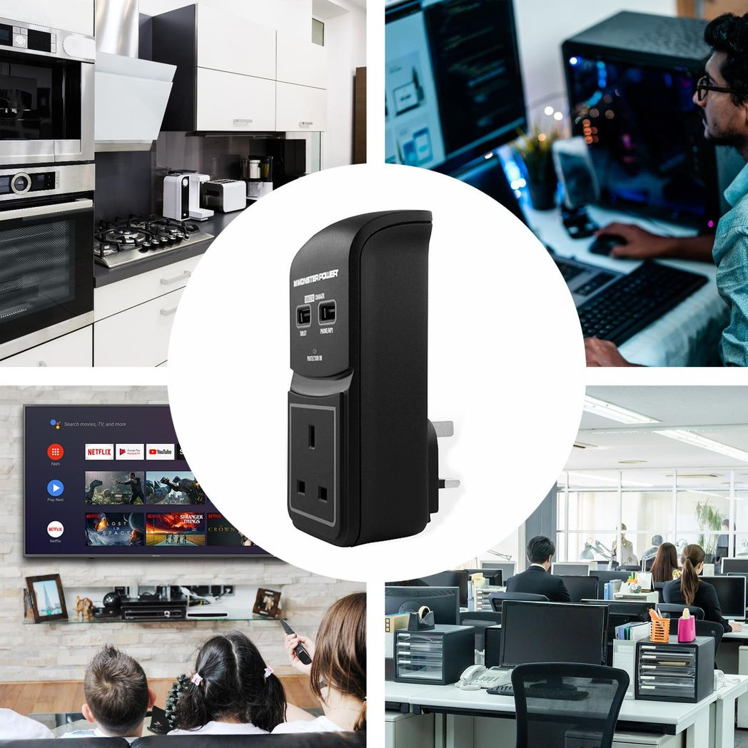 Monster Power Core 100: Surge-Protected Socket with Dual USB Charging Ports