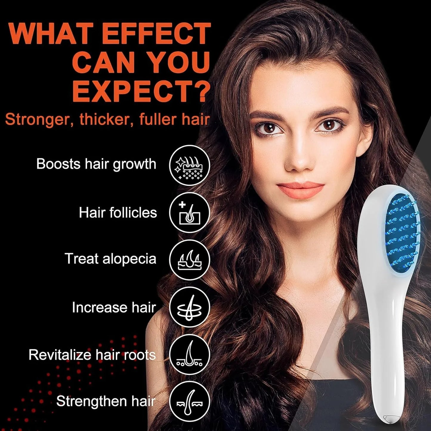 Electric Laser Hair Growth Comb Hair Therapy Comb Vibration Massage Hair Care Brush