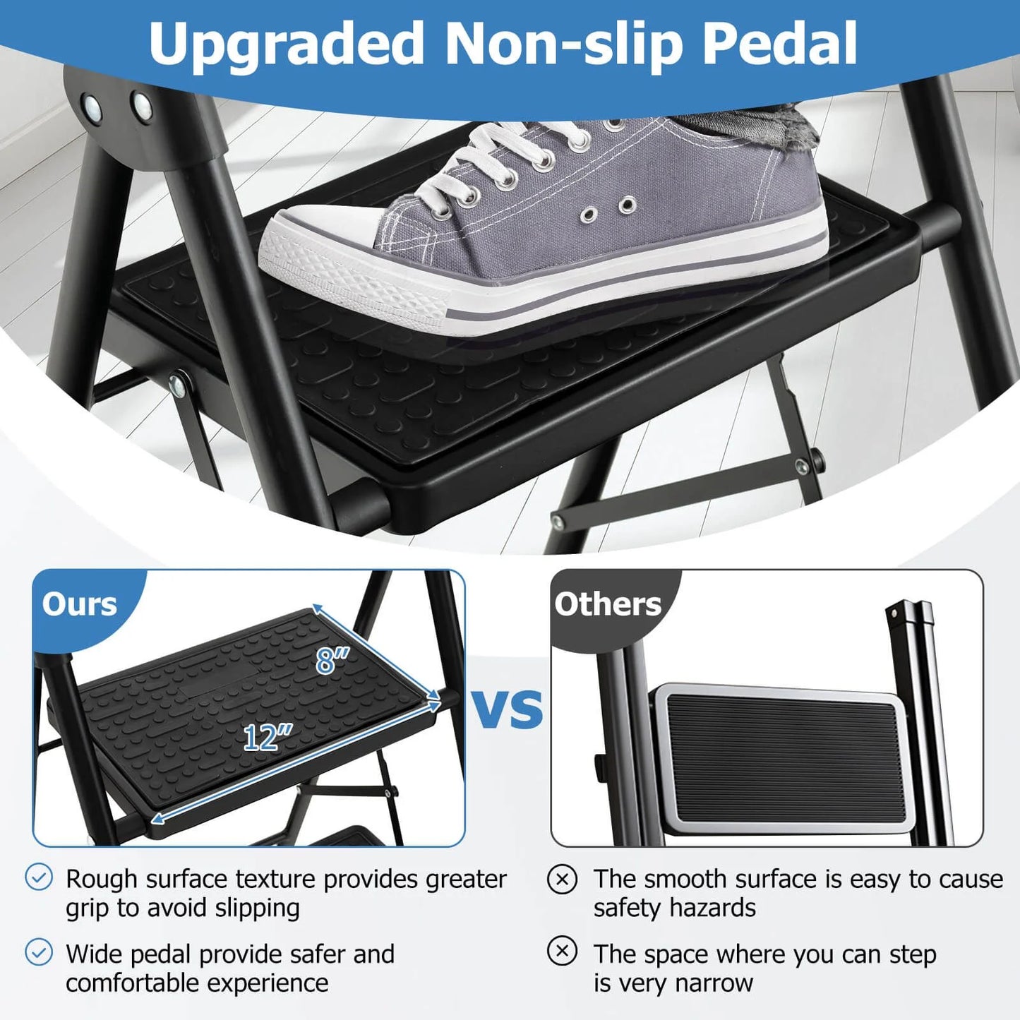 2 Step Folding Ladder with Safe Lock and Hand Grip