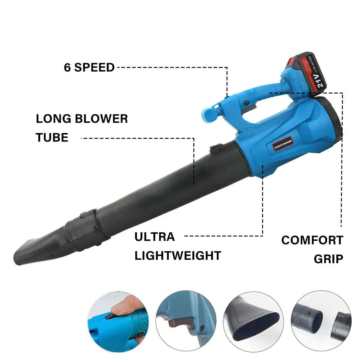 2-in-1 Cordless Electric Leaf Blower and Vacuum Cleaner for Outdoor and Garage Use