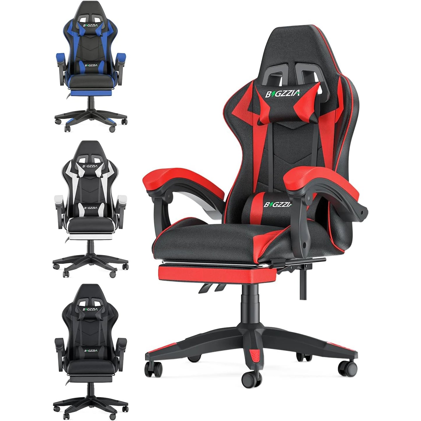Ultimate Ergonomic Gaming Chair with Adjustable Footrest, Lumbar Support, and Headrest - Perfect for Long Hours of Comfort!