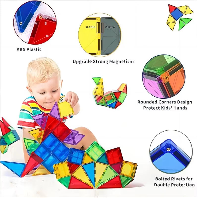 Magblock 66PCS Magnetic Building Blocks Set - Fun & Educational Construction Toy for Kids Ages 3-10!