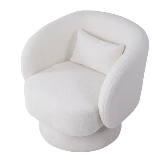 Upholstered Swivel Chair with Pillow for Bedroom Living Room and Makeup Room