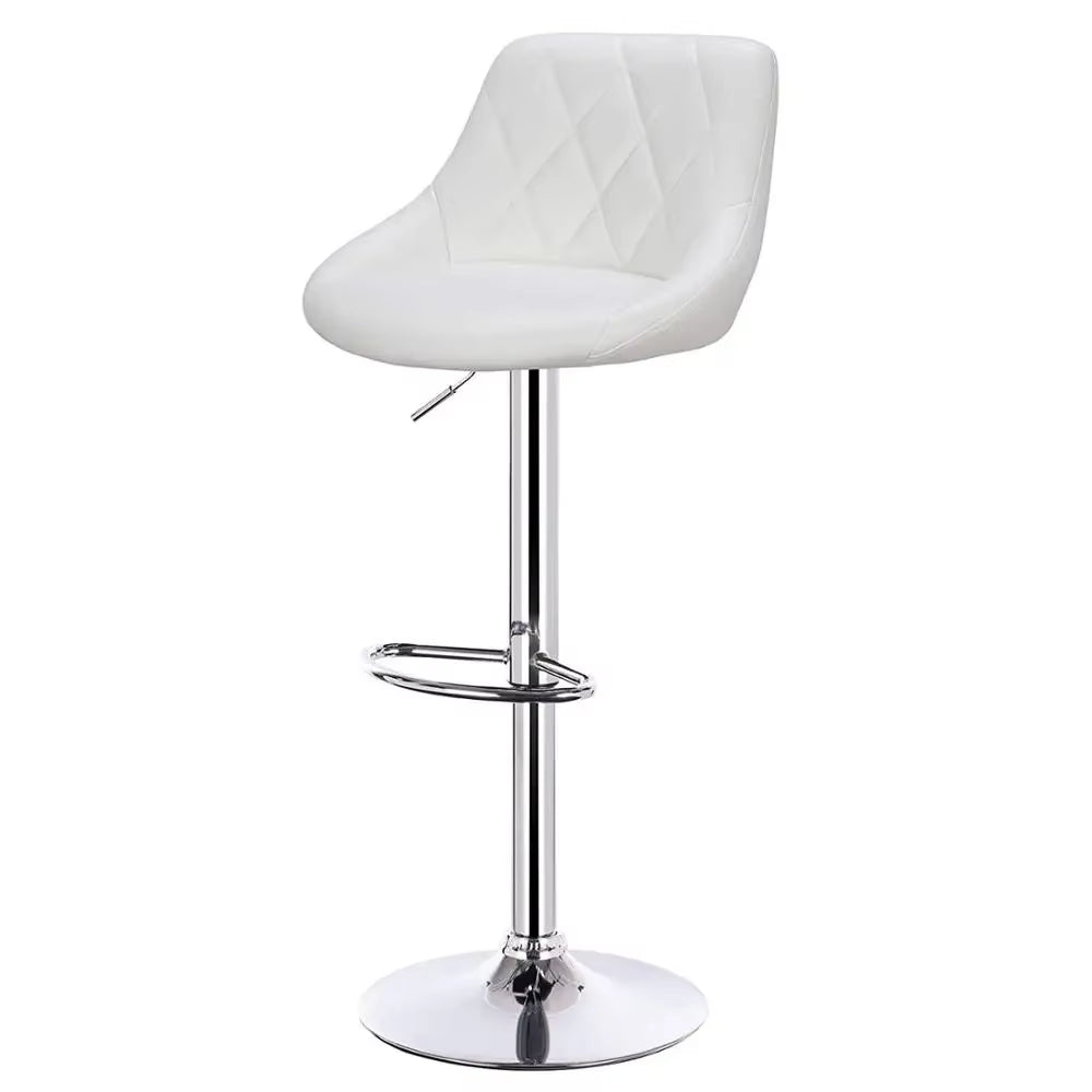 1PC Height-Adjustable Swivel Bar Chair Leather/Velvet Rotating Bar Stool Lifting High Stool with Footrest for Pub Home
