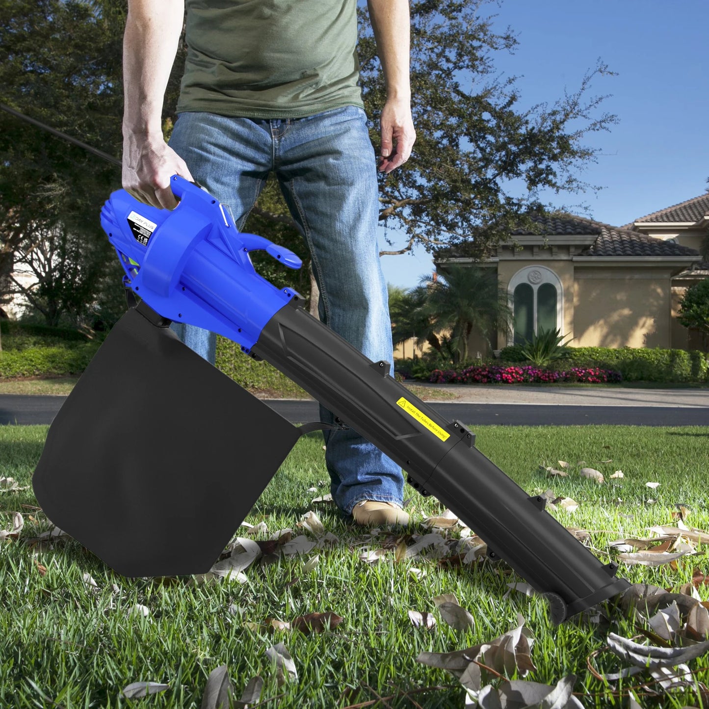 3000W Garden Vacuum and Blower for Efficient Patio and Garden Cleanup, 13 m³/min Airflow